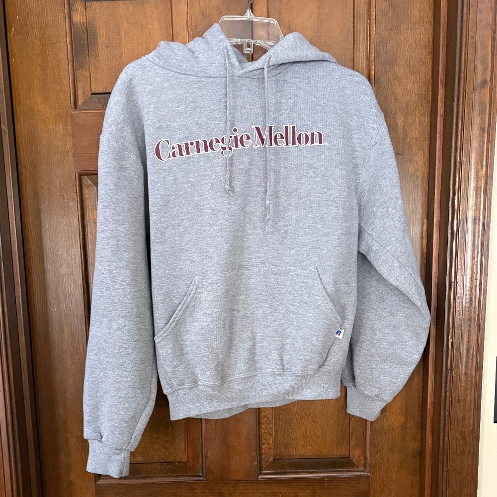 Carnegie Mellon hoodie, unisex, grey, small